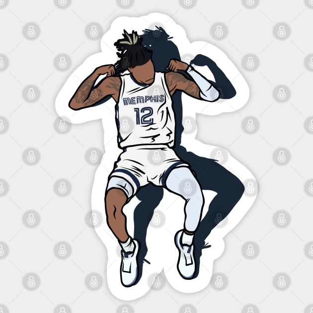 Ja Morant Flexing Sticker by rattraptees